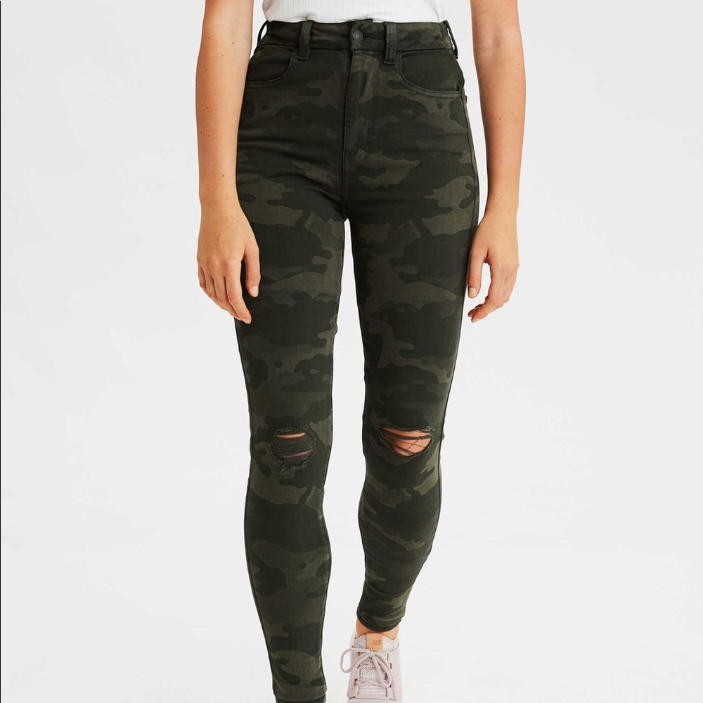 AE Curvy Super High Waisted Jeggings camo